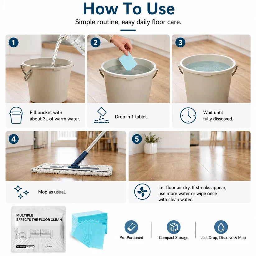 100-Pieces Multi-Surface Floor Cleaning Tablets